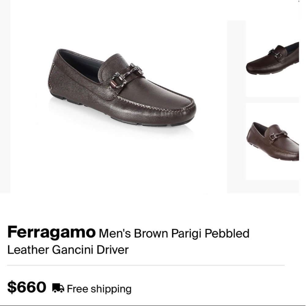 Salvatore Ferragamo Parigi Gancini Bit Men 9 1/2 D